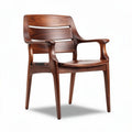 Wooden armchair in walnut finish for dining and living spaces 50 x 55 x 80cm