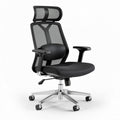 Mesh office chair with adjustable lumbar support and armrests black 70 x 70 x 120cm