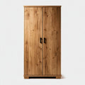 Wooden wardrobe with two doors and natural finish 80 x 40 x 180cm