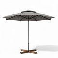 Heavy duty outdoor patio umbrella with aluminum pole and UV protection 200 x 200 x 250cm grey