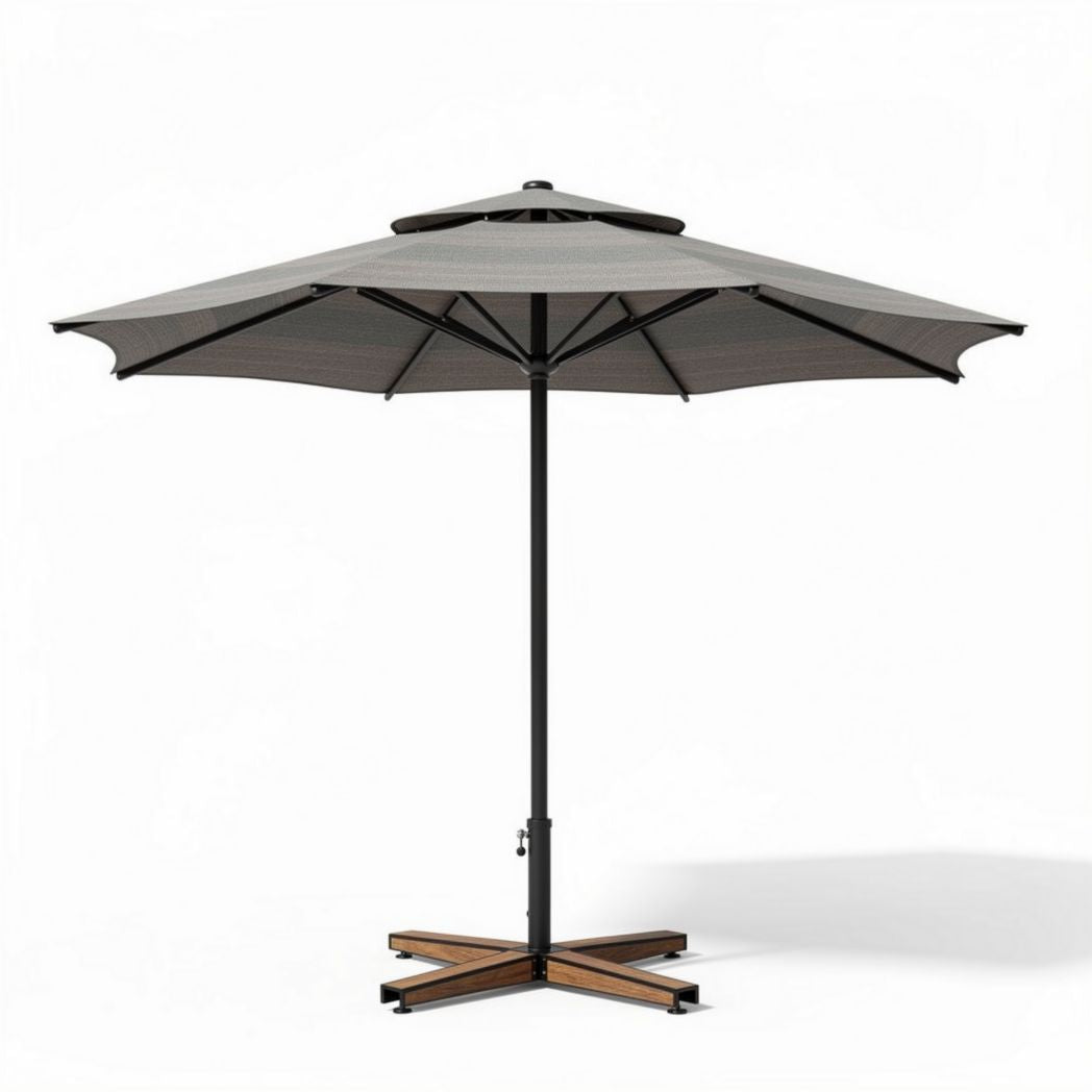 Heavy duty outdoor patio umbrella with aluminum pole and UV protection 200 x 200 x 250cm grey