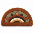 Decorative half-moon area rug in earthy tones 40 x 20 x 2cm